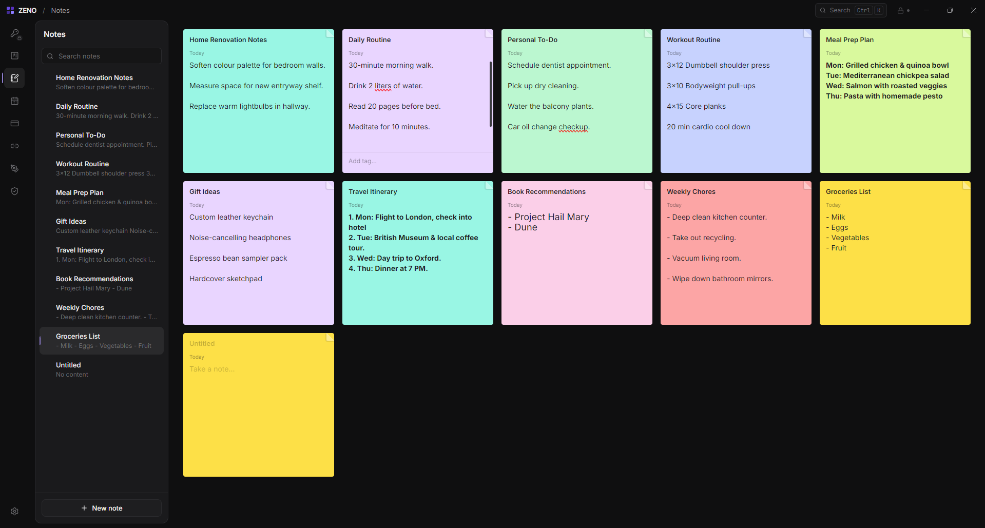 Zeno notes
